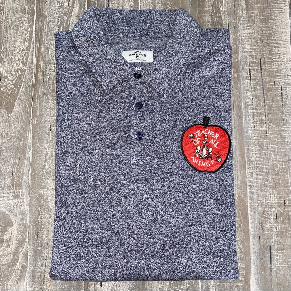 Universal‎ Studios Teacher Of All Things Polo Shirt Men's 2XL Gray School Casual